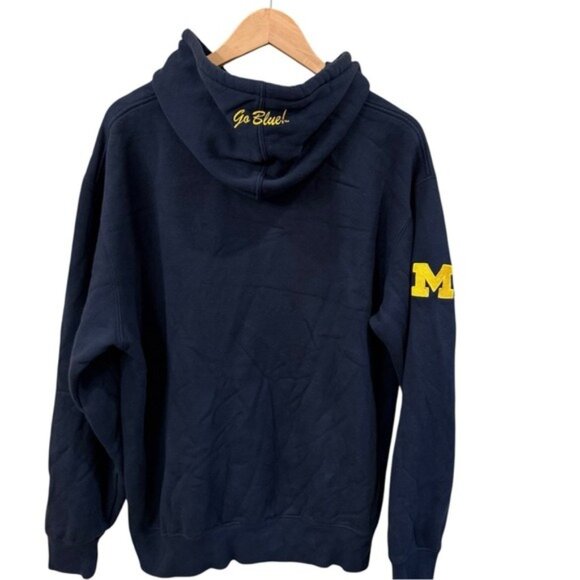 Michigan Football Hoodie Sweatshirt Champion Large Wolverines College Spell Out - Picture 2 of 10